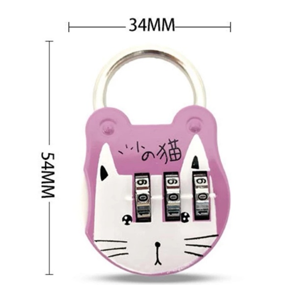 Mini Cat Design Padlock with Code - Picture 7 of 8